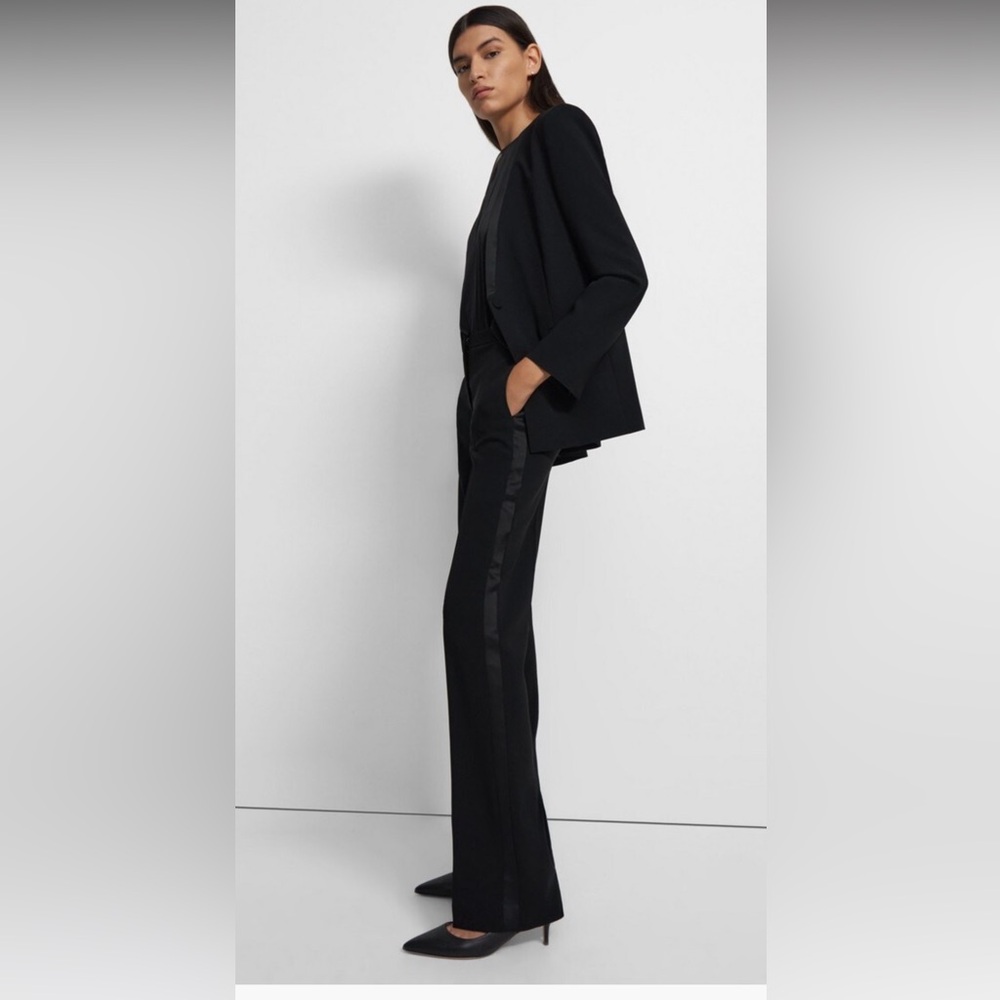 (WHITE/CREAM) Theory Two Piece Satin Tuxedo Suit